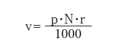 v=(p*N*r)/1000